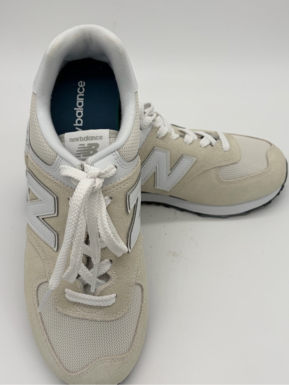 New Balance 574 Beige and White Sneakers Women's 10.5 Men's 9 New without Box